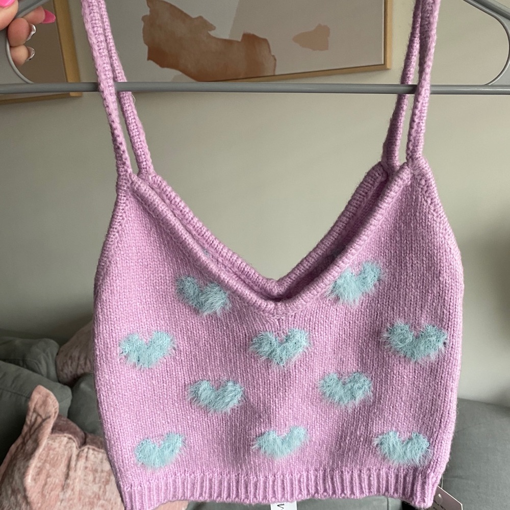 Love & lemons heart knit top